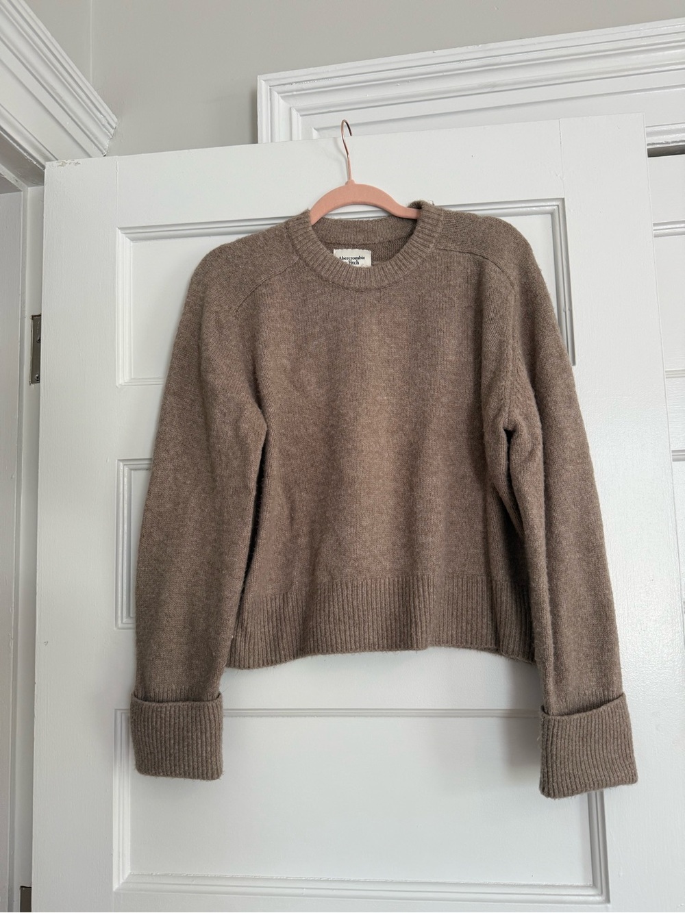 Abercrombie & Fitch Madeline Crewneck Sweater Taupe